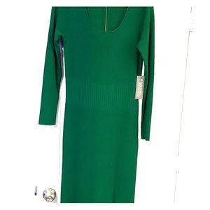 Long sweater dress with high split